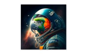 Space Parrot lærredsprint